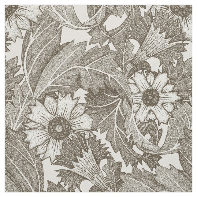 acanthus tea strong white fabric (Swatch)