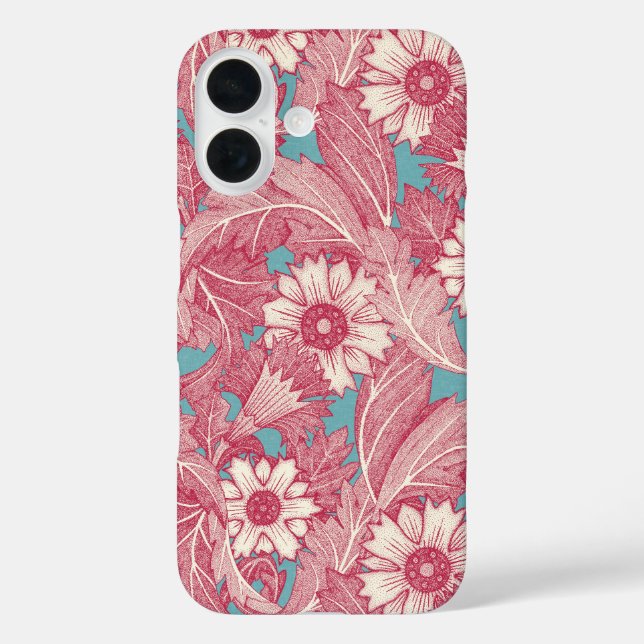 acanthus viva magenta turquoise Case-Mate iPhone case (Back)