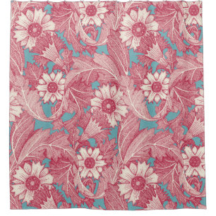 acanthus viva magenta turquoise shower curtain