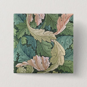 'Acanthus' wallpaper design, 1875 15 Cm Square Badge