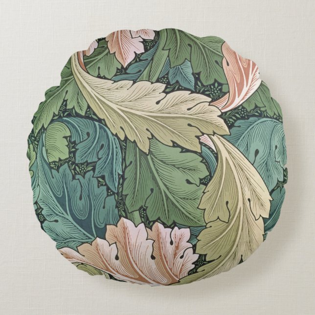'Acanthus' wallpaper design, 1875 Round Cushion (Front)