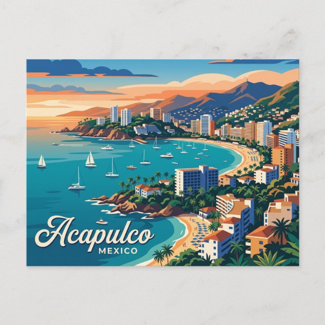 Acapulco Bay Mexico Postcard (Front)