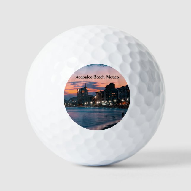 Acapulco Beach, Mexico Golf Balls (Front)