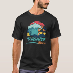 Acapulco Mexico Beach Summer Surfing Sun Set Palm  T-Shirt