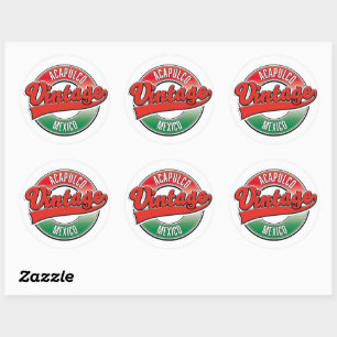 Acapulco Mexico vintage logo Classic Round Sticker