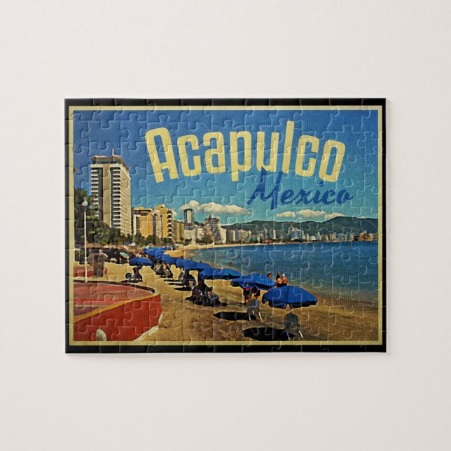 Acapulco Mexico Vintage Travel Jigsaw Puzzle (Horizontal)