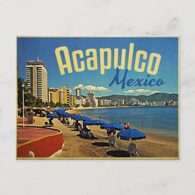 Acapulco Mexico Vintage Travel Postcard (Front)