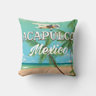 Acapulco Mexico Vintage travel poster Cushion