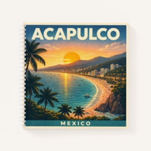 Acapulco Mexico Vintage Travel Poster Notebook