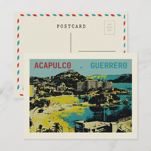 Acapulco view, Mexico, Guerrero Postcard (Front/Back)