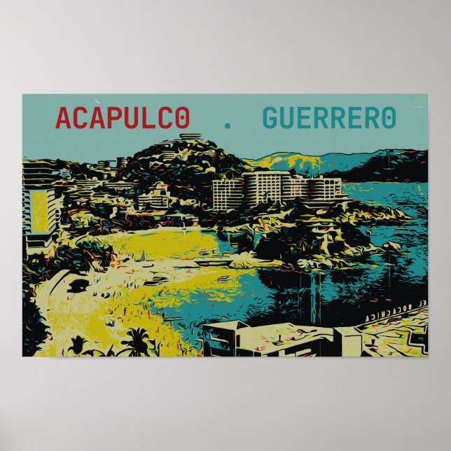 Acapulco view, Mexico, Guerrero Postcard Poster (Front)