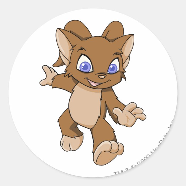 Acara Brown Classic Round Sticker (Front)