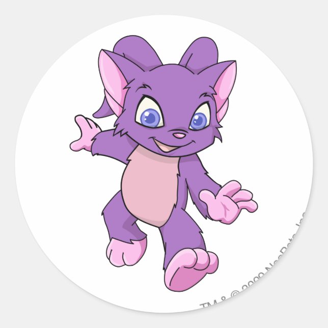 Acara Purple Classic Round Sticker (Front)