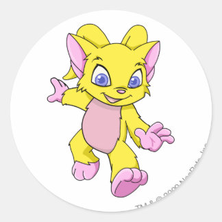 Acara Yellow Classic Round Sticker