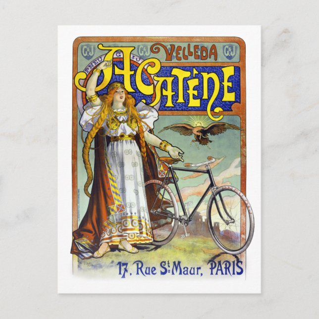 Acatène Velleda French Vintage Advertising Poster Postcard (Front)