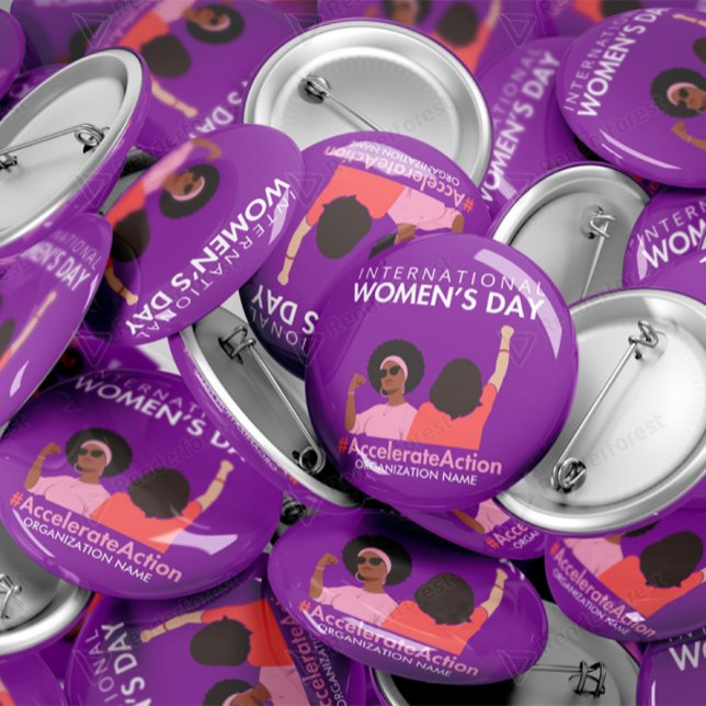 Accelerate Action International Women's Day 2025 6 Cm Round Badge (Creator Uploaded)