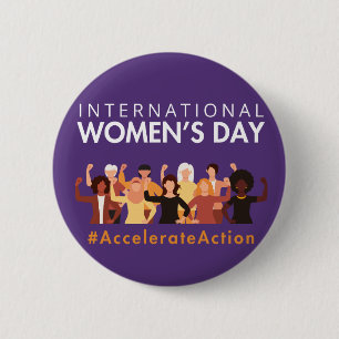 Accelerate Action International Women's Day 2025 6 Cm Round Badge