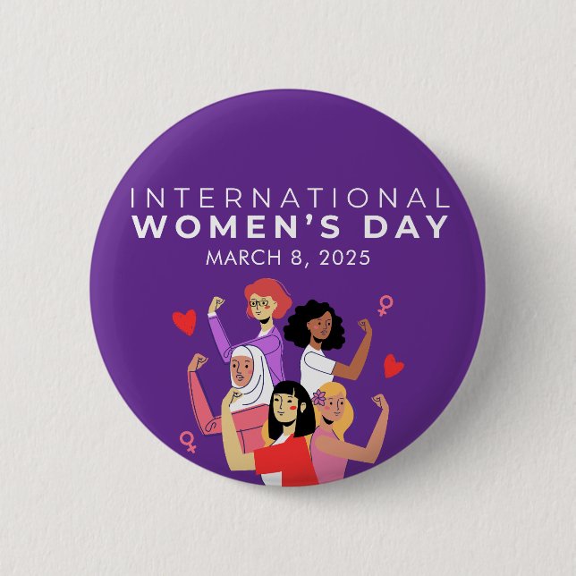 Accelerate Action International Women's Day 2025 6 Cm Round Badge (Front)