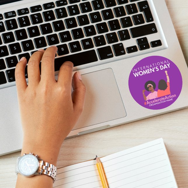 Accelerate Action International Women's Day 2025 Classic Round Sticker (Creator Uploaded)