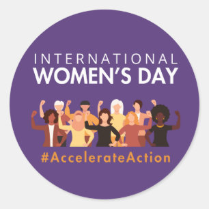 Accelerate Action International Women's Day 2025 Classic Round Sticker