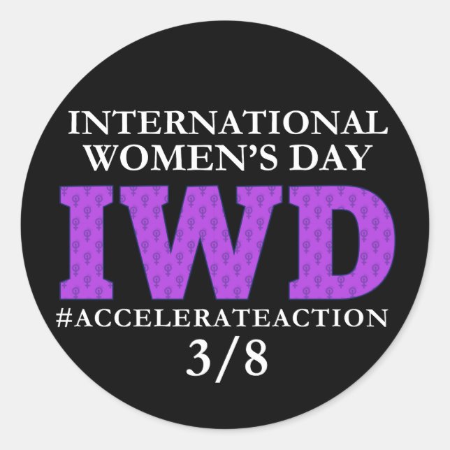Accelerate Action International Women's Day 2025 Classic Round Sticker (Front)