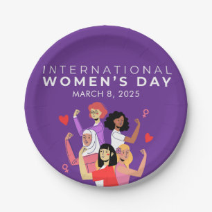 Accelerate Action International Women's Day 2025 Paper Plate