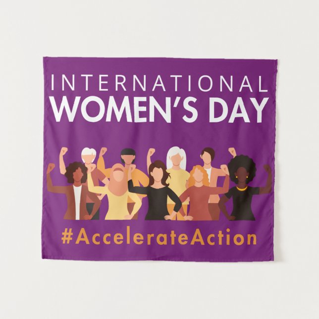 Accelerate Action International Women's Day 2025 Tapestry (Front (Horizontal))
