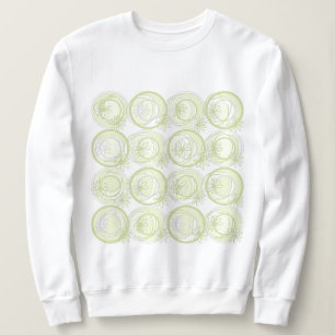Accent Circles Background Flowers Mint White  Sweatshirt
