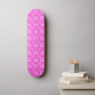 Accent Circles Background Flowers Pink Birthday Skateboard