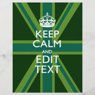 Accent Green Keep Calm And Your Text Union Jack