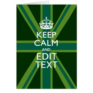 Accent Green Keep Calm And Your Text Union Jack
