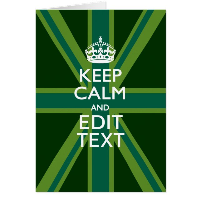 Accent Green Keep Calm And Your Text Union Jack (Front)