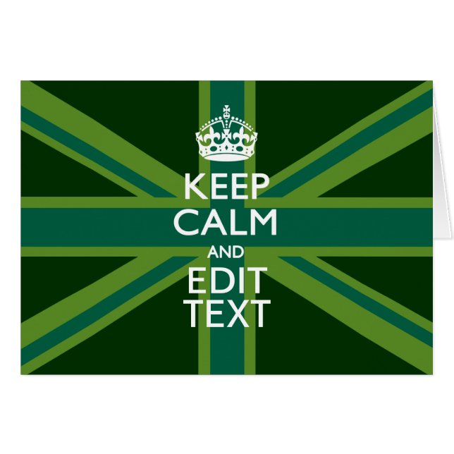 Accent Green Keep Calm And Your Text Union Jack (Front Horizontal)