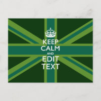 Accent Green Keep Calm And Your Text Union Jack