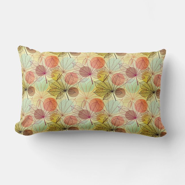 Accent Pillow-Autumn Leaves Lumbar Cushion (Front)