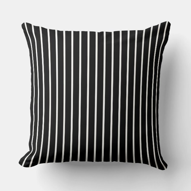 Accent Pillow Black & White Striped (Front)