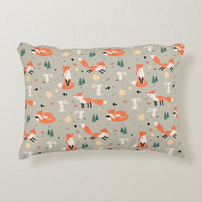 Accent Pillow Bunny and Fox (Front)