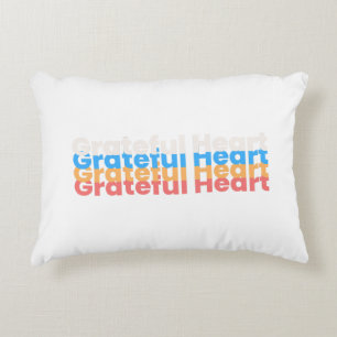 Accent Pillow Colourful Typography Greateful Heart