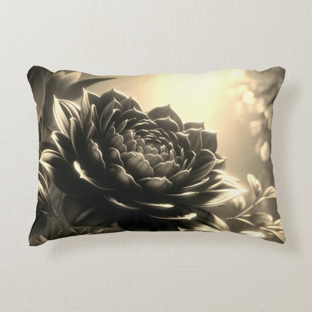 Accent Pillow Flower Black (Front)