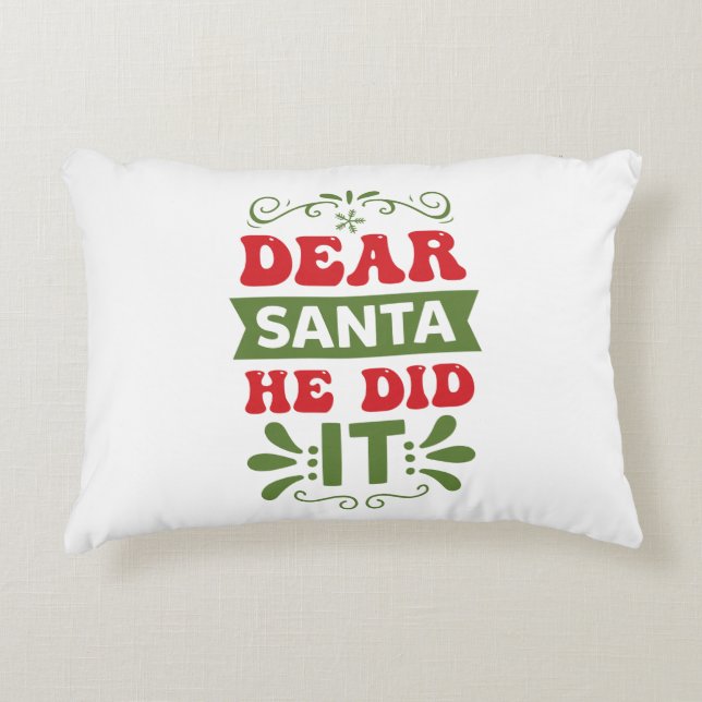 Accent Pillow-Funny Xmas Quote Decorative Cushion (Front)
