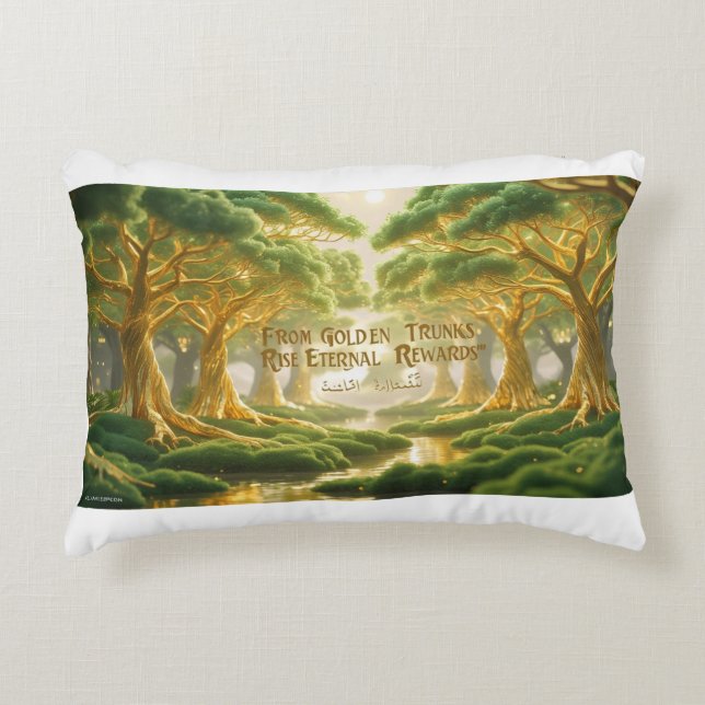 Accent Pillow-Islamic Paradise Tree Accent Pillow (Front)
