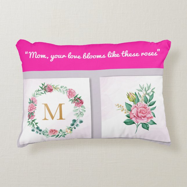 Accent Pillow-Mum Monogram Accent Pillow (Front)