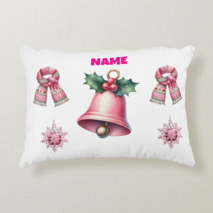 Accent Pillow-Personalised Pink Christmas Accent P Decorative Cushion