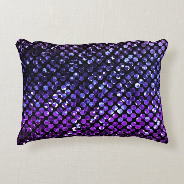 Accent Pillow Purple Crystal Bling Strass (Front)