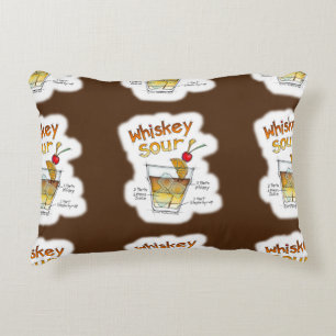 ACCENT PILLOW - WHISKEY SOUR ART with RECIPE
