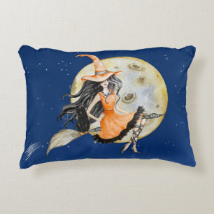 Accent Pillow, Witch's Sweet Ride Decorative Cushion