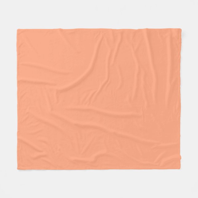 Accent Salmon Pink Colour Customisable Fleece Blanket (Front (Horizontal))
