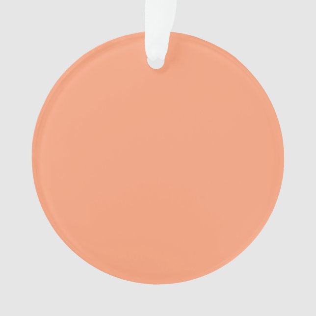 Accent Salmon Pink Colour Customisable Ornament (Front)