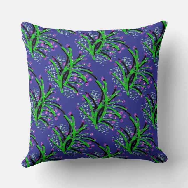 Accent Shrub Decorative Deep Blue  Cushion (Back)