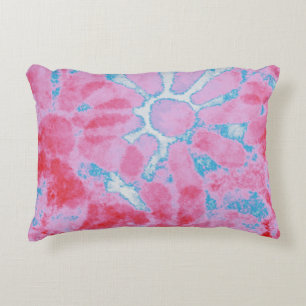 Accent Throw Pillow - Floral Tie Dye Pink Blue